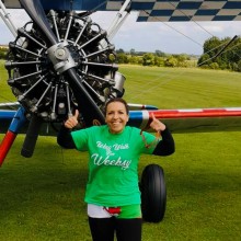 ali wing walk infront of aircraft