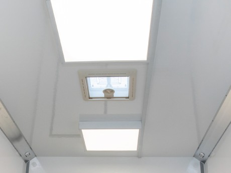 12V Wall Lights, 230V Ceiling Lights and Rooflights Providing Natural Light and Ventilation