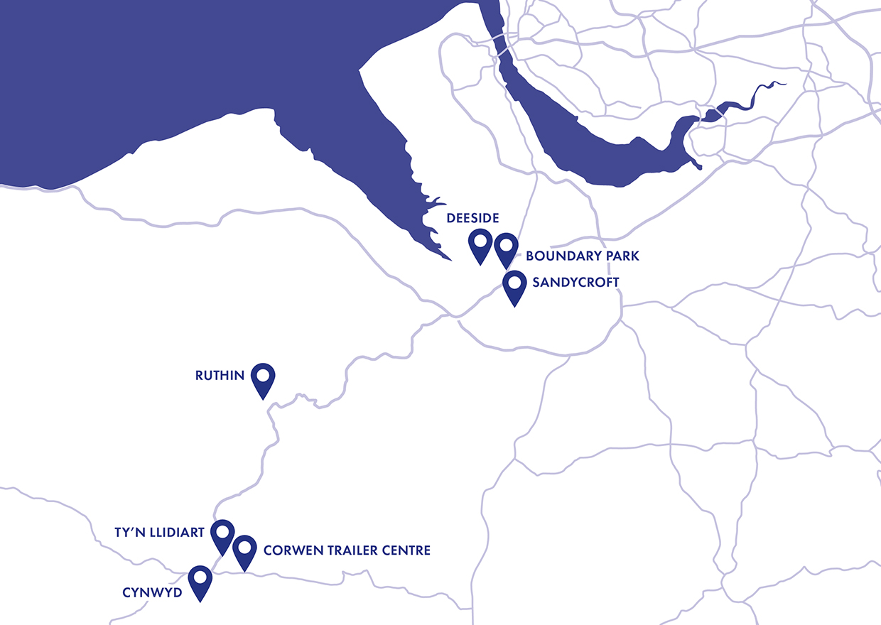 Ifor Williams Trailers site locations map